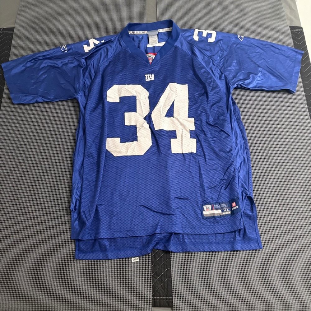 Reebok New York Giants JACK 34 Custom Jersey Blue Mens XL NFL